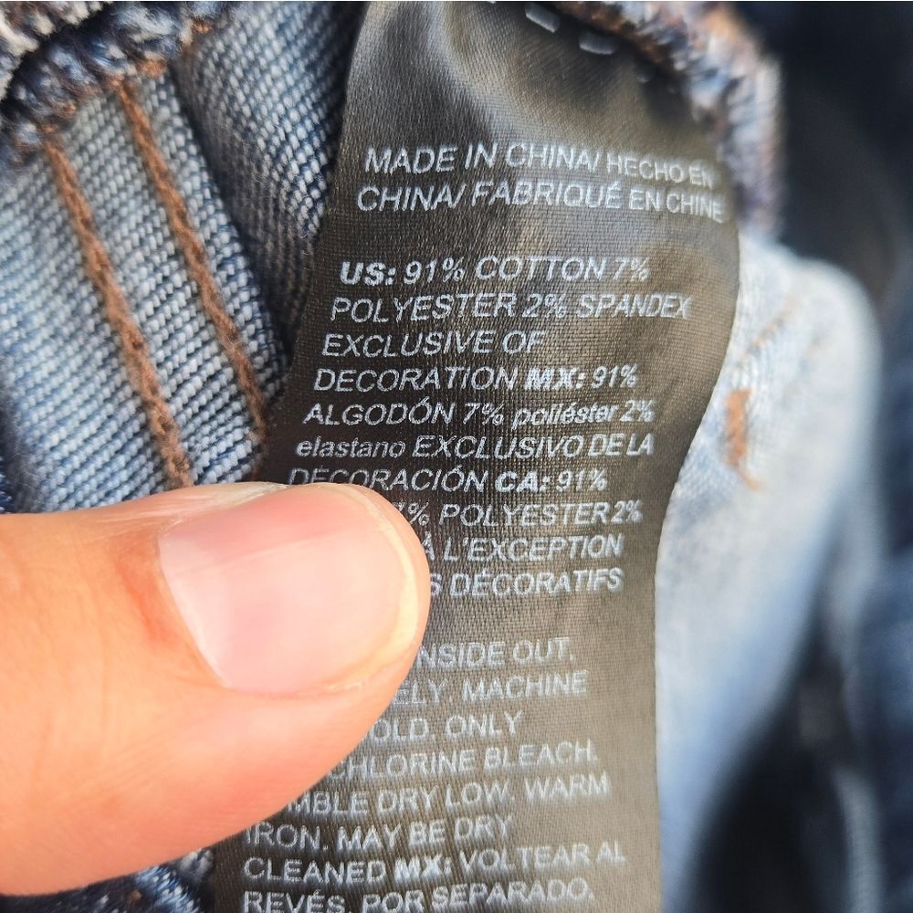 White House Black Market The Slim Mid Rise Fit Distressed Foil Peep Shimmer Sz 4 - Picture 10 of 10